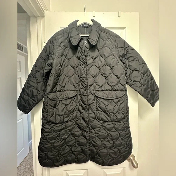 Women's Quilted Black Coat - Picture 1 of 2